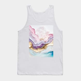 Pastel Watercolor Alcohol Ink Abstract Tank Top